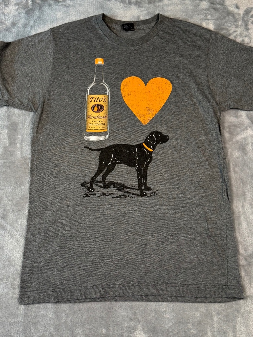 Tultex Pointer Dog T-Shirt Men Medium Gray Heathered Hunting Graphic Tee